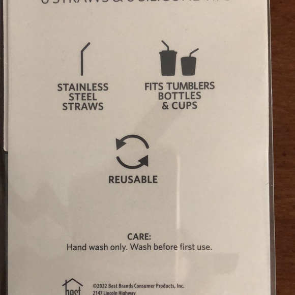 🌵 3/$15 Farberware 13 piece stainless steel straw set with cleaning brush - Picture 4 of 4